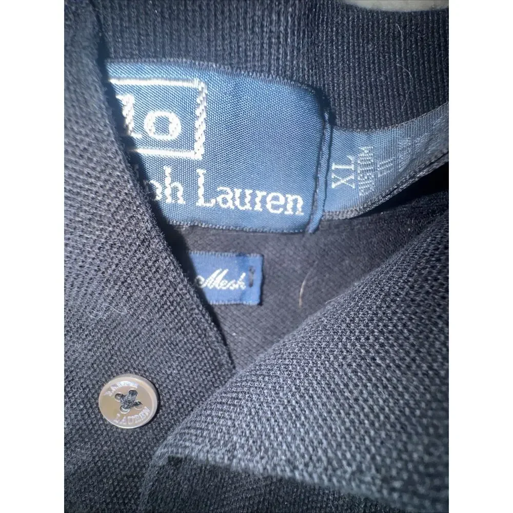 Black And White Polo Ralph Lauren Pony Polo Size XL (G22)